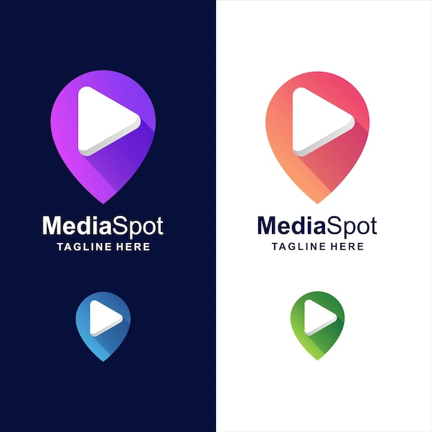 Vibrant Play Button Logos in Gradient Color Palette | Jiffy Designs