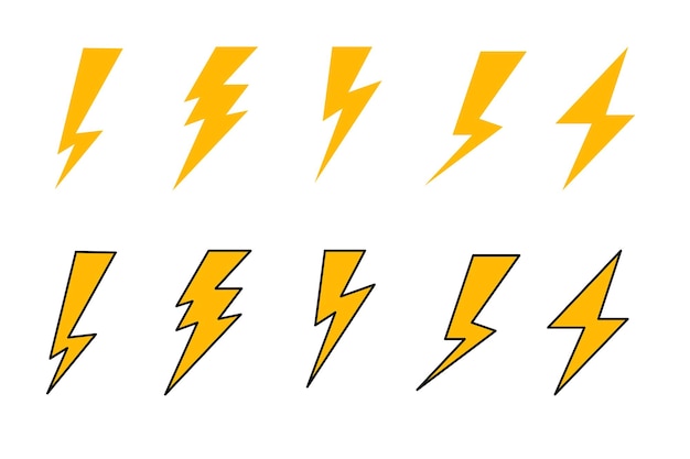 Vibrant Lightning Bolt Collection with Diverse Designs | Jiffy Designs