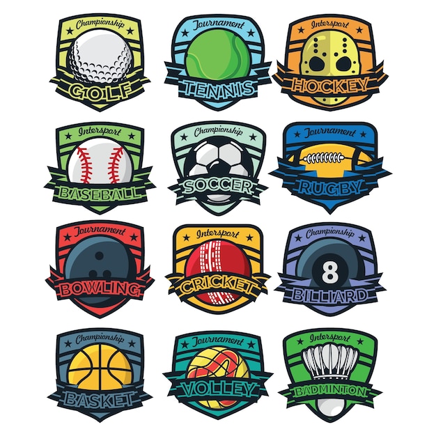 Diverse Sports Emblem Collection: Golf, Tennis, Hockey, and More ...