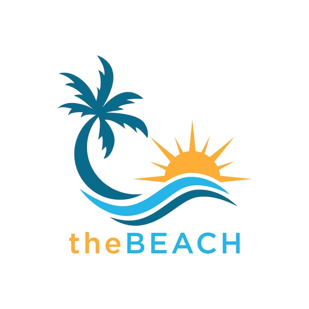 Serene Beach Scene with Swaying Palm Tree and Radiant Sun | Jiffy Designs