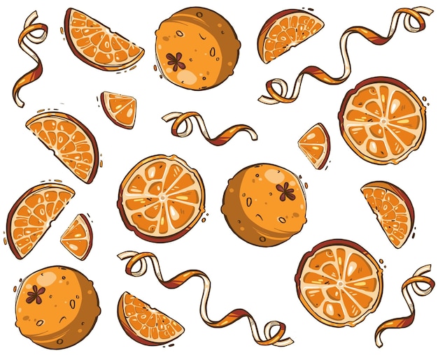 Vibrant Orange Citrus Slices and Peels Collection | Jiffy Designs