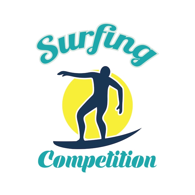 Retro Surfing Competition Logo with Surfer Silhouette | Jiffy Designs