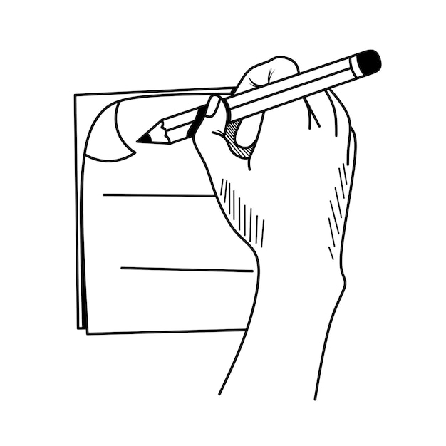 Minimalist Illustration of a Hand Holding a Pencil | Jiffy Designs