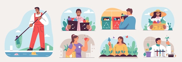 Vibrant Collection of Diverse Illustrations Depicting Various Hobbies ...