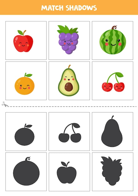 Delightful Fruit Collection: Match the Adorable Shadows | Jiffy Designs
