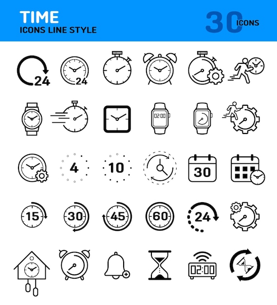 Comprehensive Collection of Versatile Time-Themed Icons | Jiffy Designs