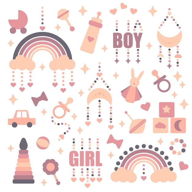 Charming Collection of Gender-Neutral Baby Symbols and Icons | Jiffy ...