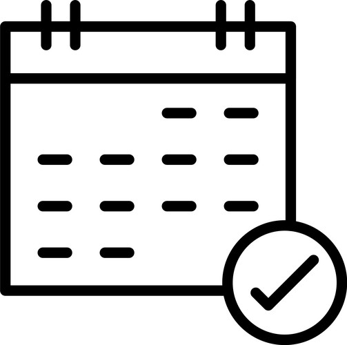 Complete Deadline Thin Line Vector Icon | Jiffy Designs