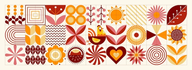 Vibrant Floral and Geometric Patterns in Warm Autumn Hues | Jiffy Designs