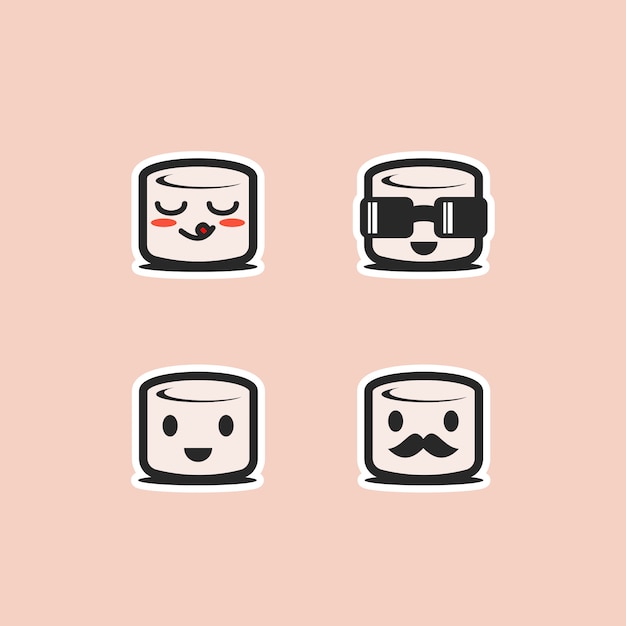 Charming Marshmallow Faces A Playful Illustration Jiffy Designs