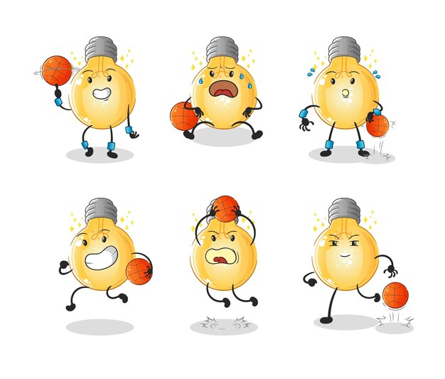Vibrant Collection of Playful Light Bulb Characters with Expressions ...