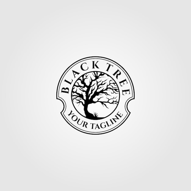 Elegant Black Tree Logo with Customizable Tagline | Jiffy Designs