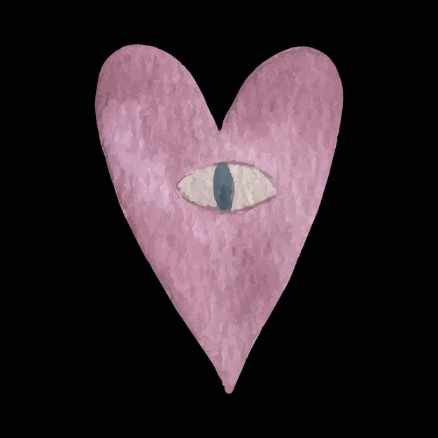 Whimsical Pink Heart with Watchful Eye | Jiffy Designs