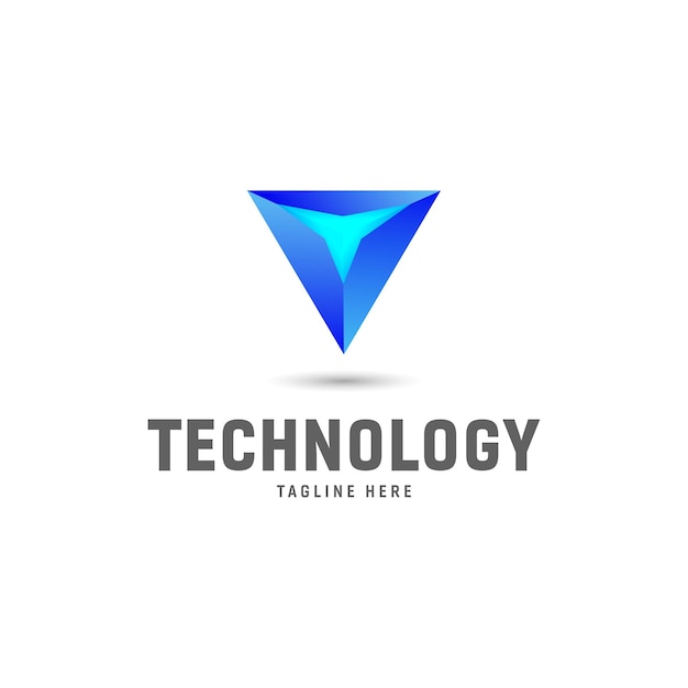 Sleek Blue Triangle Tech Symbol with Gradient Accents | Jiffy Designs