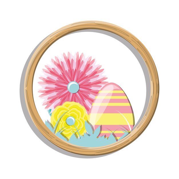 Vibrant Floral Emblem in Circular Frame | Jiffy Designs