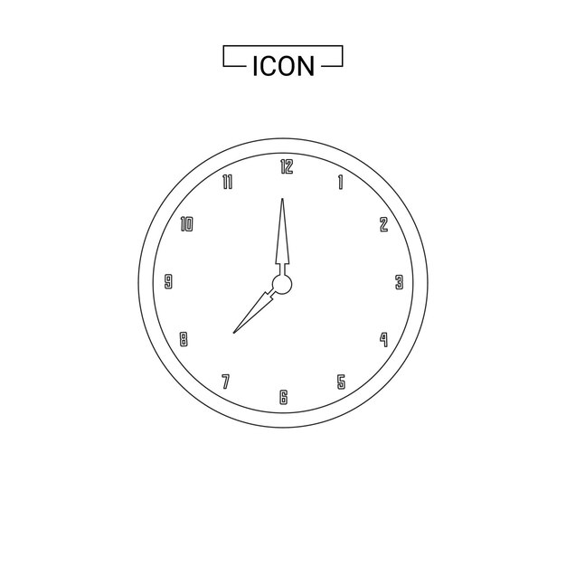 Simple Minimalist Clock Icon with Clean Line Art Design | Jiffy Designs