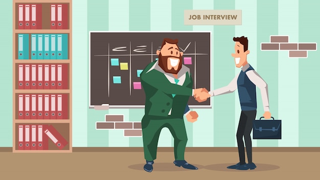 Animated Job Interview Scene with Interviewer and Candidate | Jiffy Designs