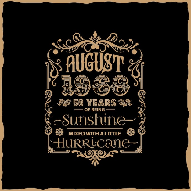 Vintage Emblem Celebrating 50 Years of Sunshine and Hurricane | Jiffy ...