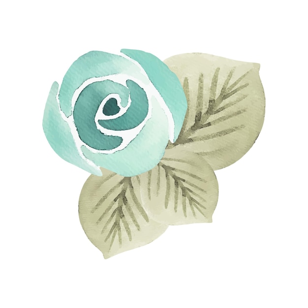 Elegant Teal Rose with Leaf Accents | Jiffy Designs