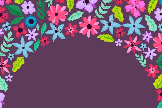 Vibrant Floral Frame with Colorful Blooms and Leaves | Jiffy Designs