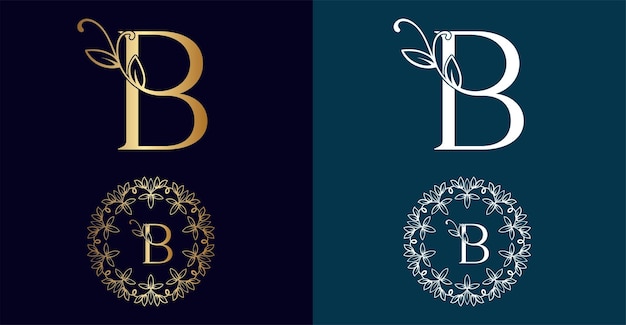 Elegant Floral Monogram Designs with Ornate Letter B | Jiffy Designs
