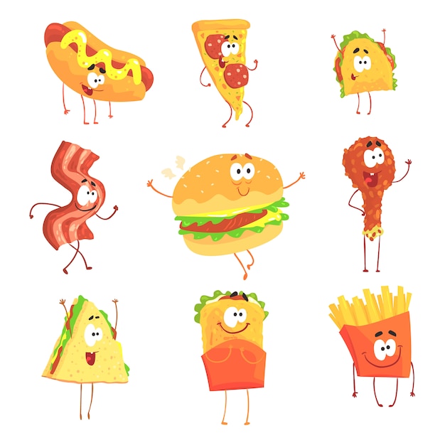 Delightful Collection of Playful Food Character Illustrations | Jiffy ...