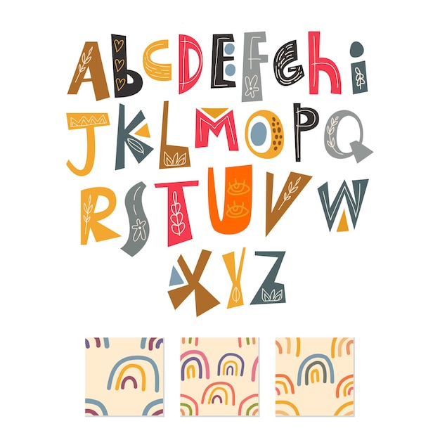 Vibrant and Playful Alphabet Illustration with Textured Letters | Jiffy ...