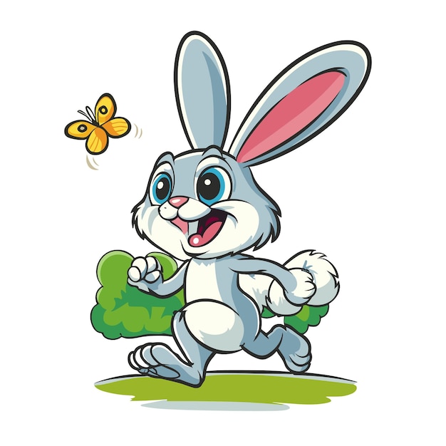 Cheerful Rabbit Hopping with Butterfly Companion | Jiffy Designs
