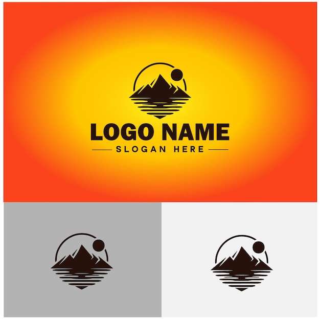 Majestic Mountain Silhouette at Sunset Logo | Jiffy Designs