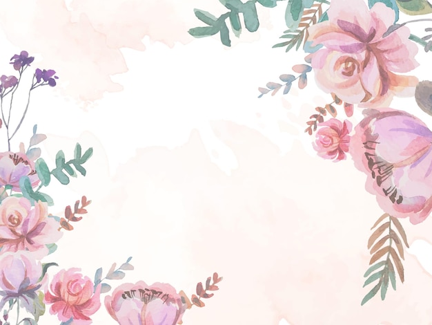 Delicate Floral Frame with Soft Pink Roses | Jiffy Designs