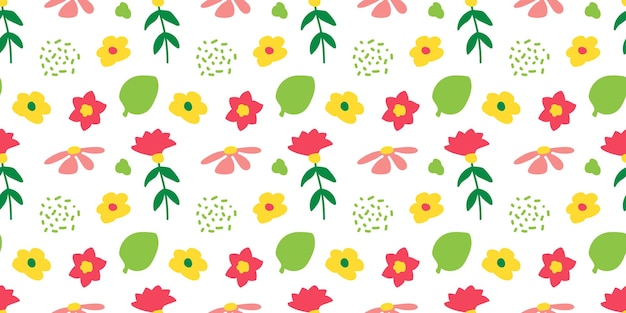 Vibrant Floral Pattern with Colorful Blooms and Foliage | Jiffy Designs