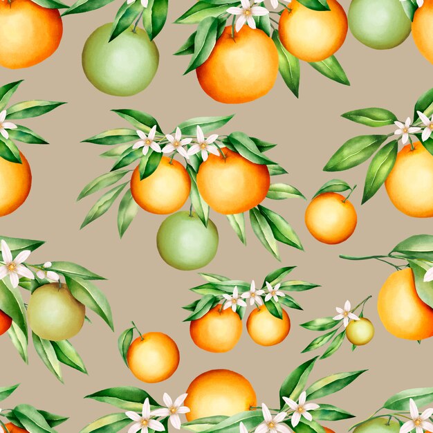 Vibrant Orange and Green Citrus Fruit Pattern | Jiffy Designs