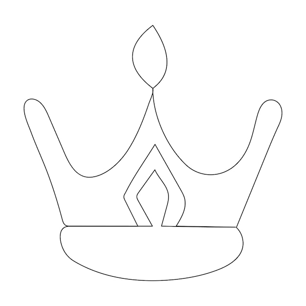 Elegant Outline Crown with Regal Flourishes and Symmetry | Jiffy Designs