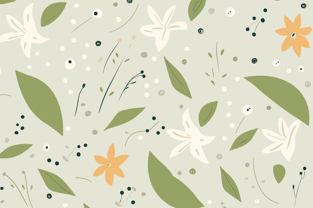 Whimsical Floral Pattern with Leaves and Blooms | Jiffy Designs