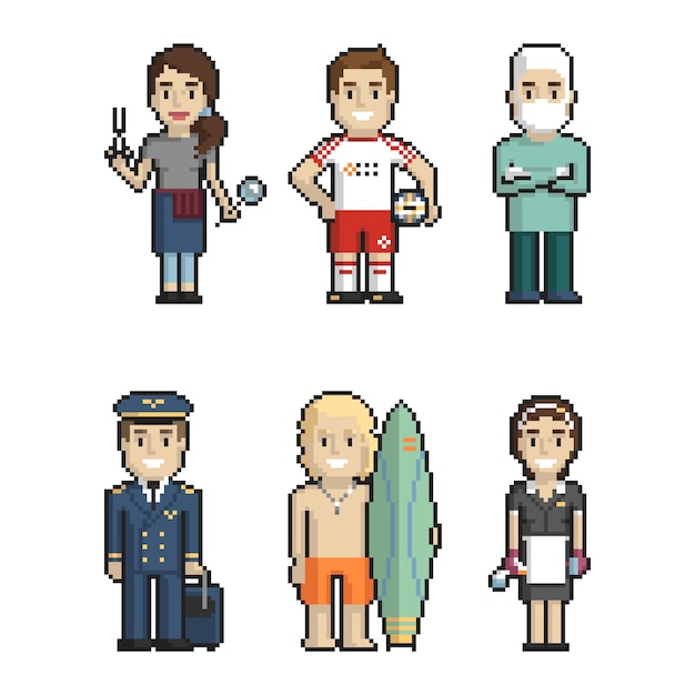 Diverse Pixel Art Characters for Versatile Design Needs | Jiffy Designs