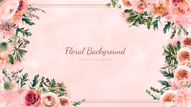 Elegant Floral Frame with Vibrant Roses and Greenery | Jiffy Designs