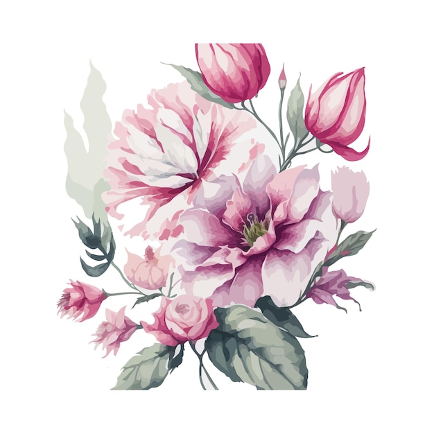 Vibrant Floral Bouquet of Soft Pink Blossoms and Leaves | Jiffy Designs