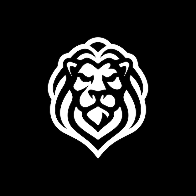 Majestic Lion Head Emblem in Striking Monochrome | Jiffy Designs