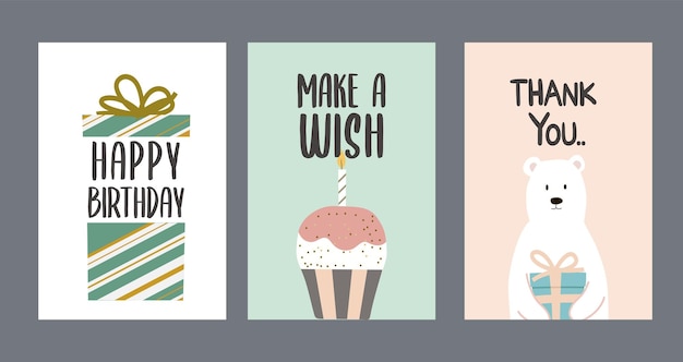 Festive Greeting Cards Set with Birthday and Thank You Themes | Jiffy ...