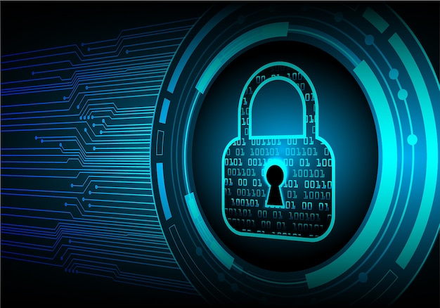 Glowing Digital Lock Illustration with Circuit Board Background | Jiffy ...