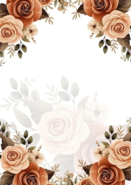 Elegant Floral Frame with Terracotta and White Roses | Jiffy Designs