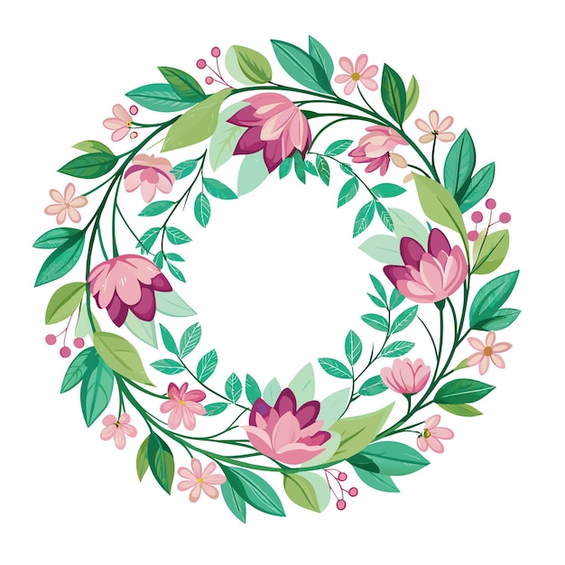 Vibrant Floral Wreath with Lush Leaves and Blooms | Jiffy Designs