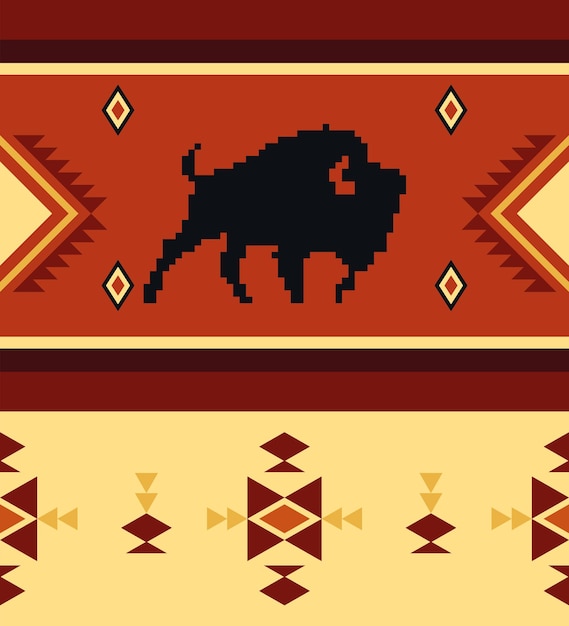 Majestic Southwestern Buffalo Motif on Rustic Backdrop | Jiffy Designs