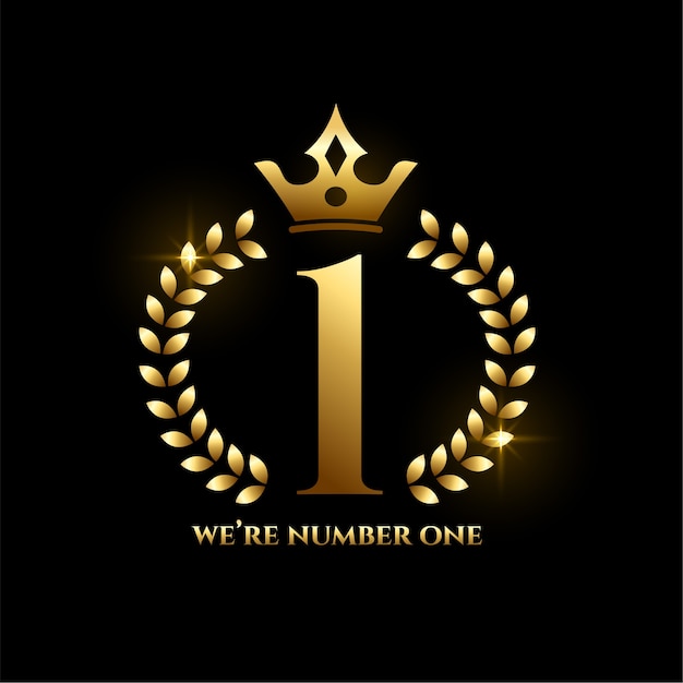Regal Golden Crown and Laurel Wreath Emblem | Jiffy Designs