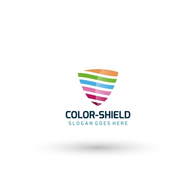 Colorful Shield Logo with Layered Stripes and Text | Jiffy Designs