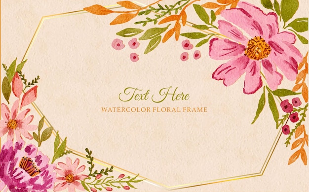 Vibrant Floral Frame with Elegant Watercolor Blooms | Jiffy Designs