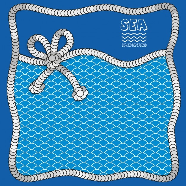 Nautical Rope Frame on Blue Wave Background with Text | Jiffy Designs