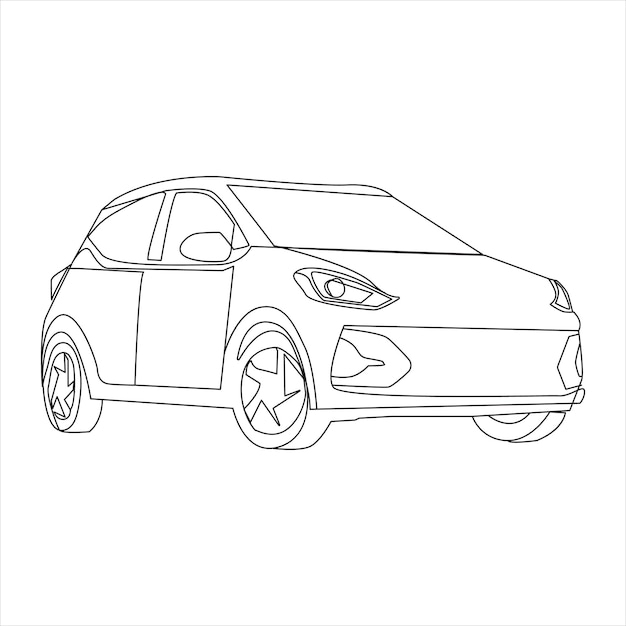 Sleek and Stylish Compact Hatchback Car Outline | Jiffy Designs