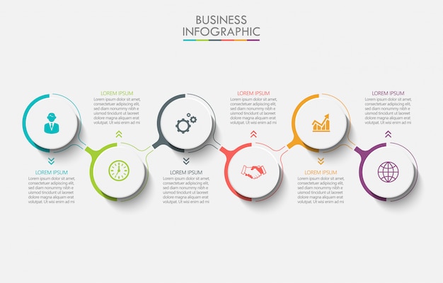 Vibrant Business Infographic with Circular Process Diagram and Icons ...
