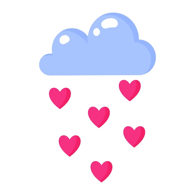 Cloud Raining Hearts - Whimsical Illustration of Love | Jiffy Designs